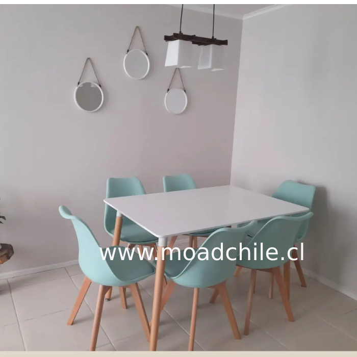 Comedor Nórdico Tulip Rectangular 6P
