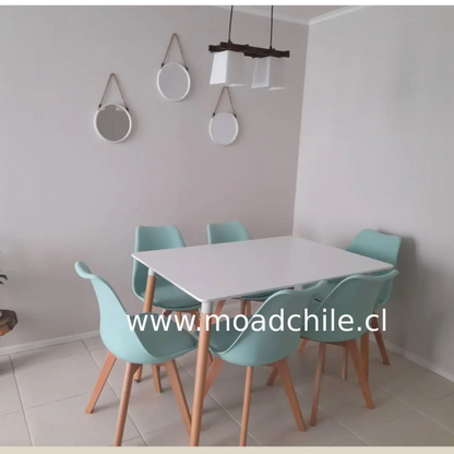 Comedor Nórdico Tulip Rectangular 6P