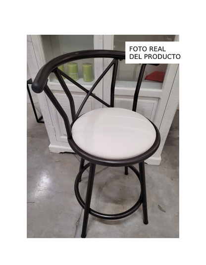 Silla de Bar Romana Giratoria Blanca
