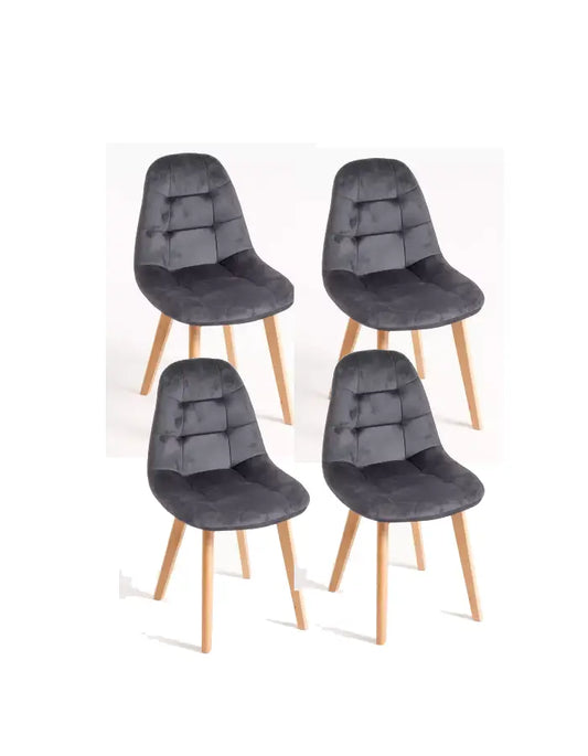 x4 Silla Capitoné Terciopelo