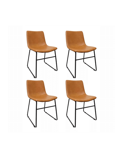Pack 4 Sillas de Comedor Burgos de Ecocuero y Metal