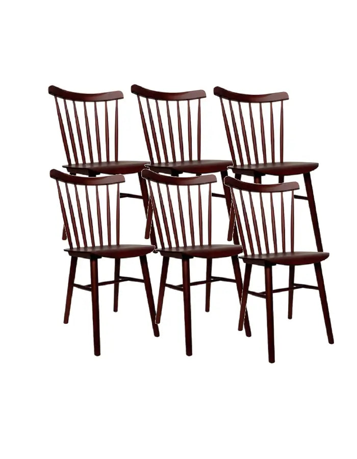 Pack 6 Sillas Windsor Madera Blanco / Chocolate