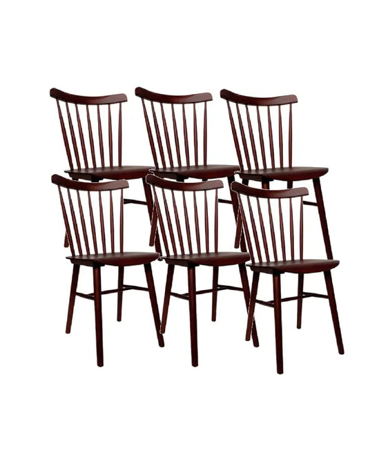 Pack 6 Sillas Windsor Madera Blanco / Chocolate