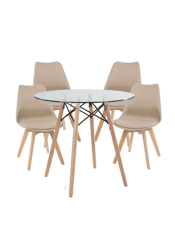 Comedor Eames Glass tulip 4p