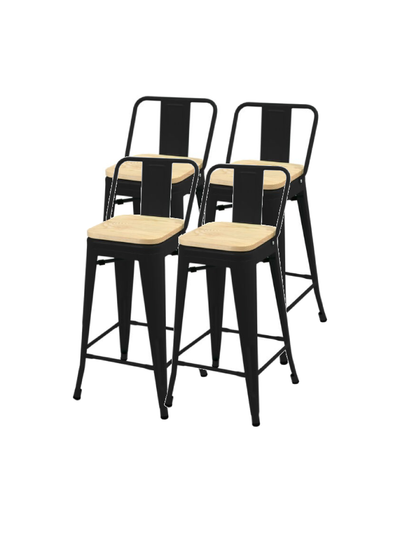 X4 Pack Taburete Tolix Madera Clara (66cm)