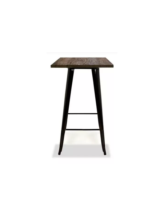Mesa de bar Tolix 70x70cm Madera Oscura