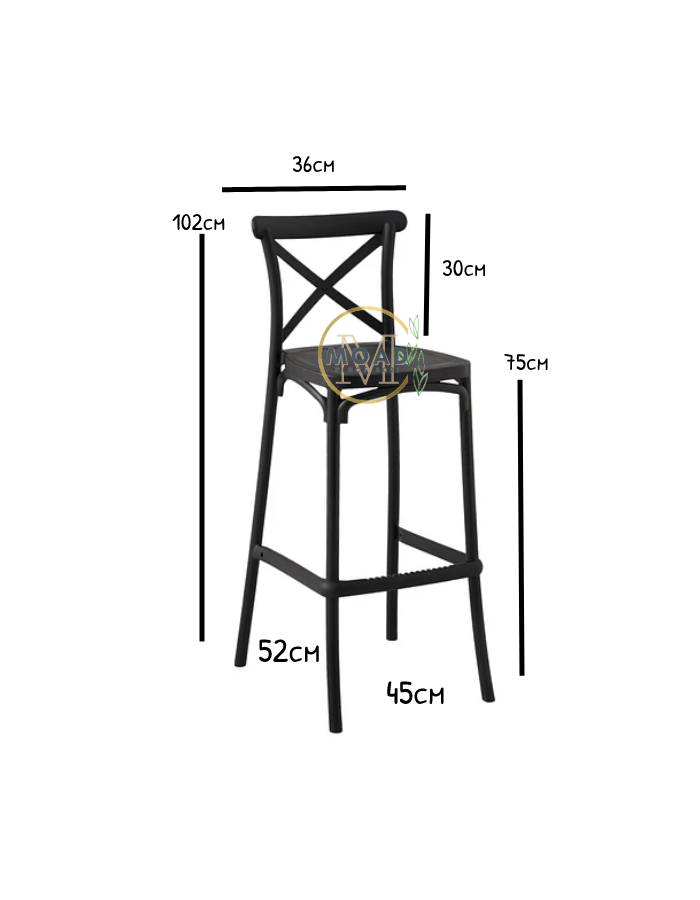 x4 Taburete Crossback (75cm)