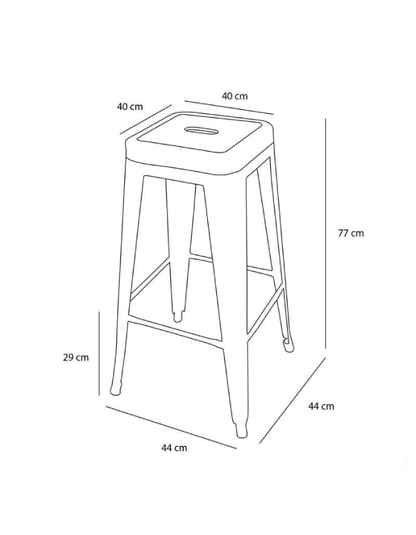 Taburete Tolix alto sin respaldo (77cm)