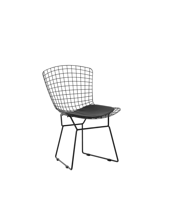 Silla Bertoia metal de terraza living comedor acolchada
