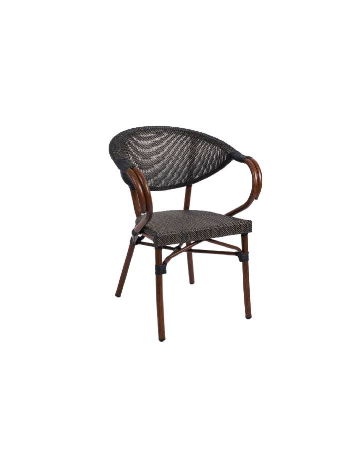 Silla Bistro Parisina Textileno con reposabrazos