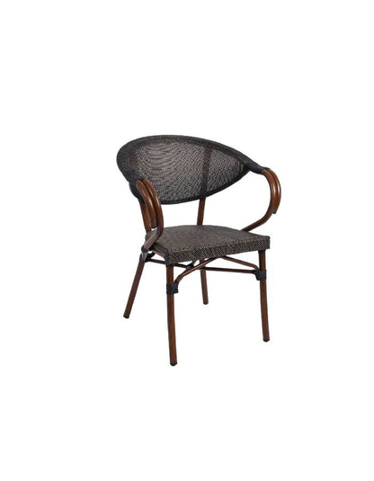 Silla Bistro Parisina Textileno con reposabrazos - Café Oscuro