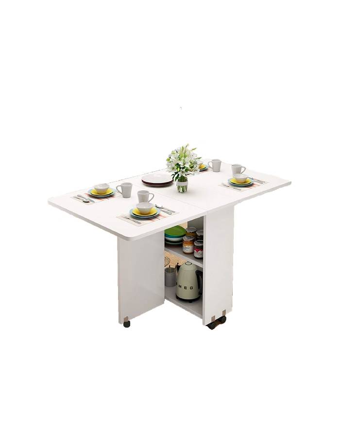 Mesa de comedor plegable extensible blanca 140x60cm