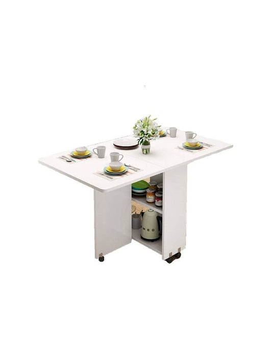 Mesa de comedor plegable extensible blanca 140x60cm