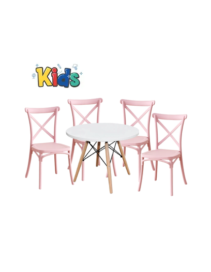 Set Mesa Kids 60cm + 4 Silla Danubio Kids