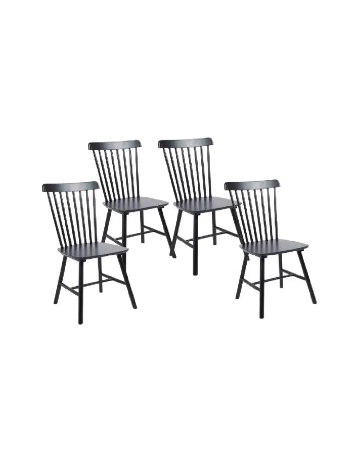 Pack 4 Sillas Windsor Madera Natural / Negra