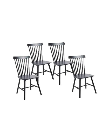 Pack 4 Sillas Windsor Madera Natural / Negra