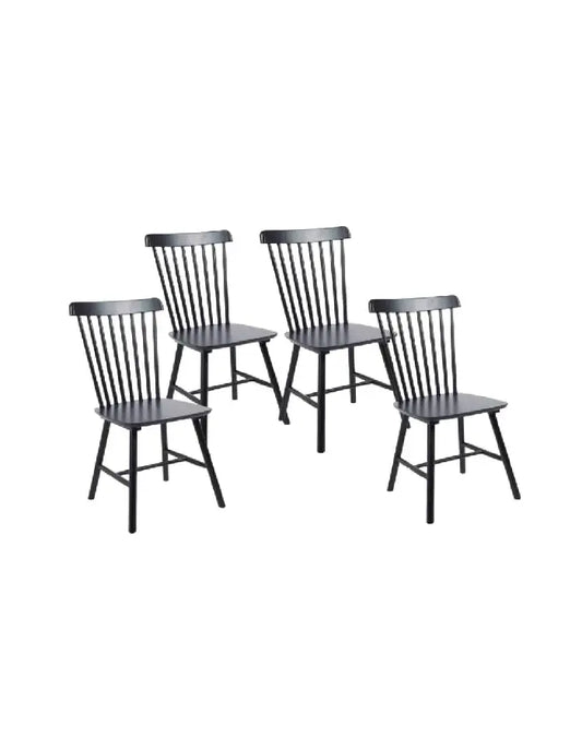 Pack 4 Sillas Windsor Madera Natural / Negra