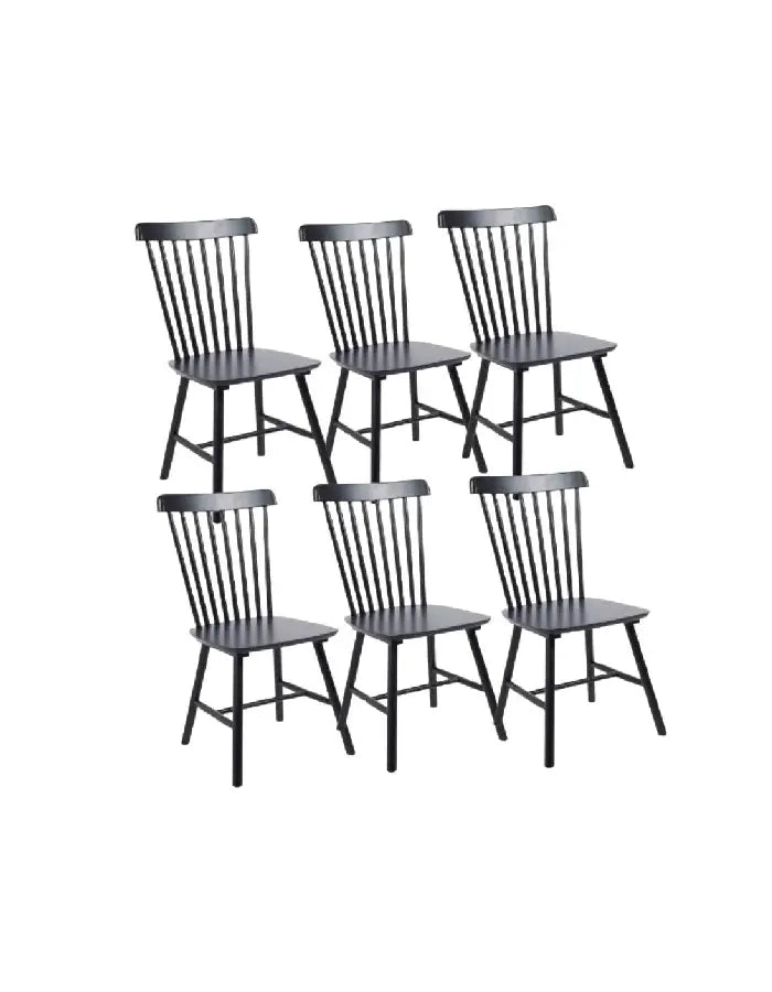 Pack 6 Sillas Windsor Madera Natural / Negra