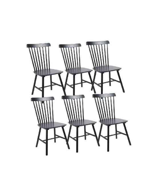 Pack 6 Sillas Windsor Madera Natural / Negra