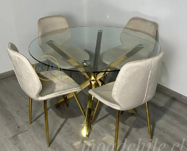 Comedor Dubai Fiori Top Redondo Gold