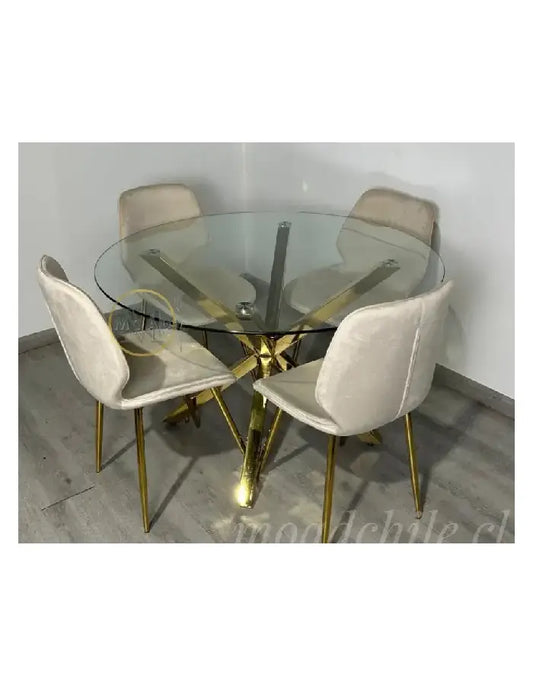 Comedor Dubai Fiori Top Redondo Gold