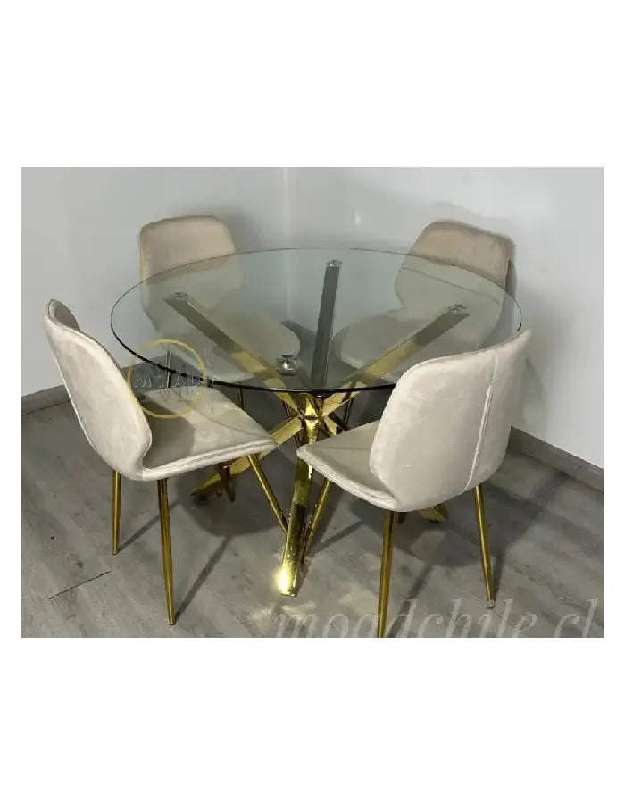 Comedor Dubai Fiori Top Redondo Gold