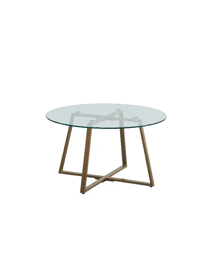 Mesa de Centro para Living de Vidrio y Metal 80cm