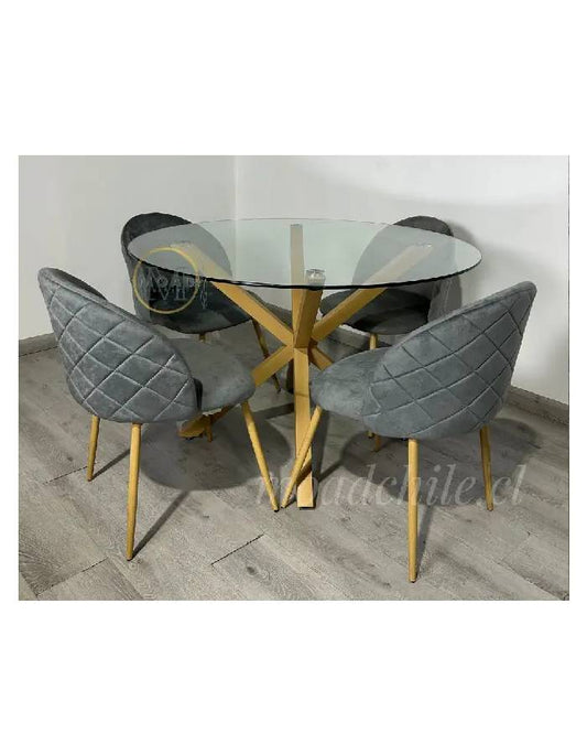 Comedor Redondo Gabrielle Cross Wood 4P