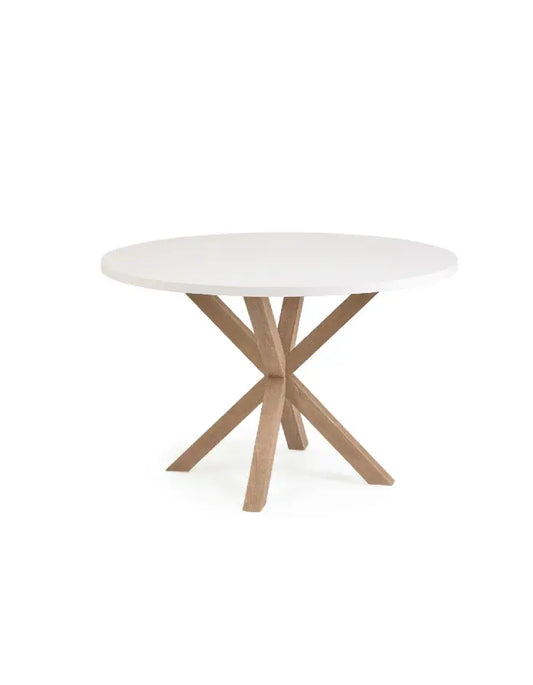 Mesa de Comedor Redonda Cross 100cm - Cubierta de Madera