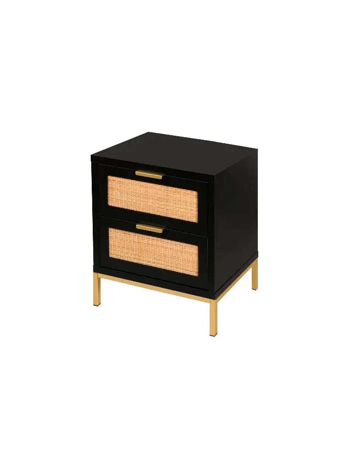 Velador Rattan Dark Dos Cajones