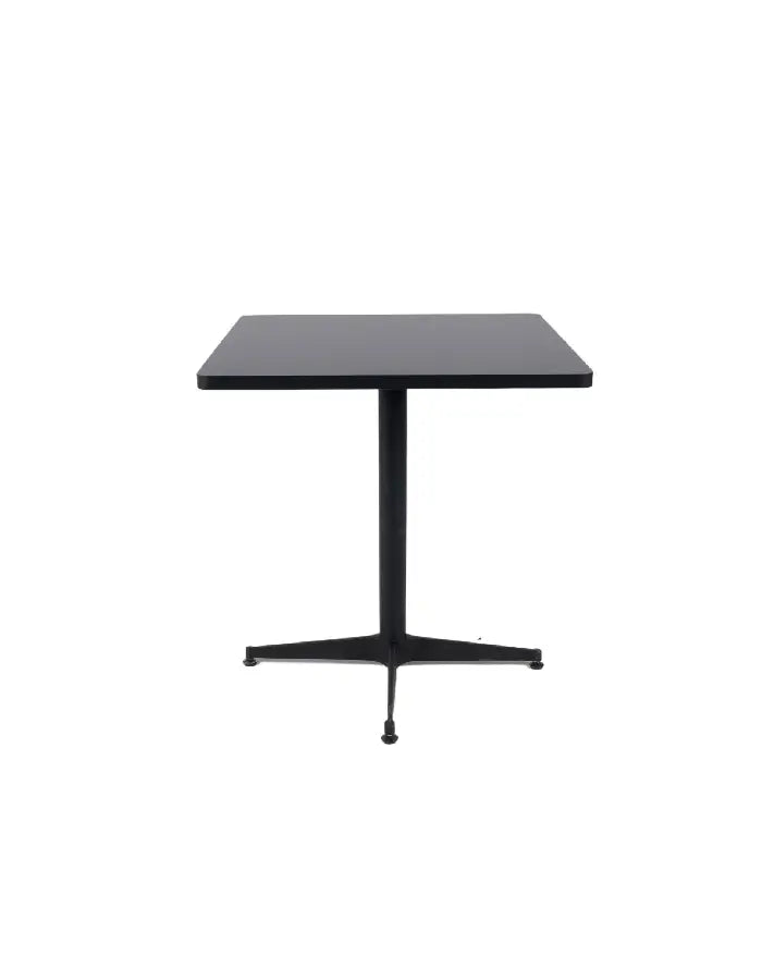 Mesa de restaurant 70x70 de metal cruz y MDF - Negra