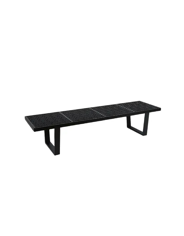 Banqueta de Madera y Metal George Nelson 160cm - Negra
