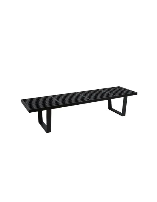 Banqueta de Madera y Metal George Nelson 160cm - Negra