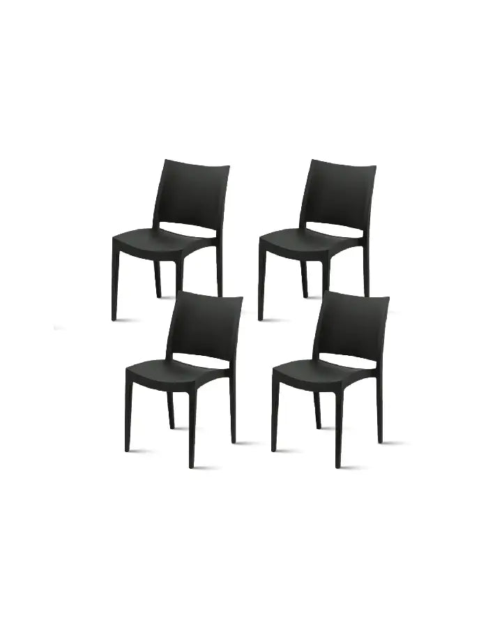 Pack 4 Sillas de Exterior Restaurant - Negra