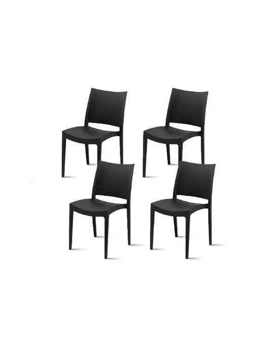 Pack 4 Sillas de Exterior Restaurant - Negra