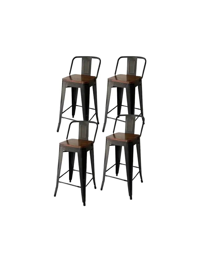 Pack 4 Taburetes Tolix Madera Oscura (77cm)