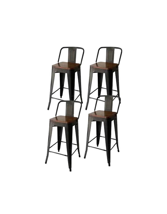 Pack 4 Taburetes Tolix Madera Oscura (77cm)