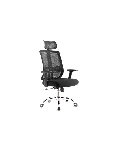 Silla de oficina mesh negra ejecutiva con apoyabrazos y cabeza