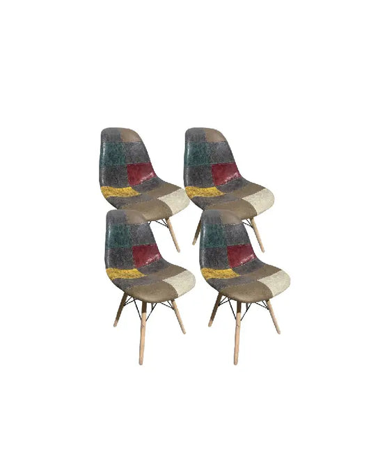 Pack 4 Sillas Patchwork Da Vinci patas Eames