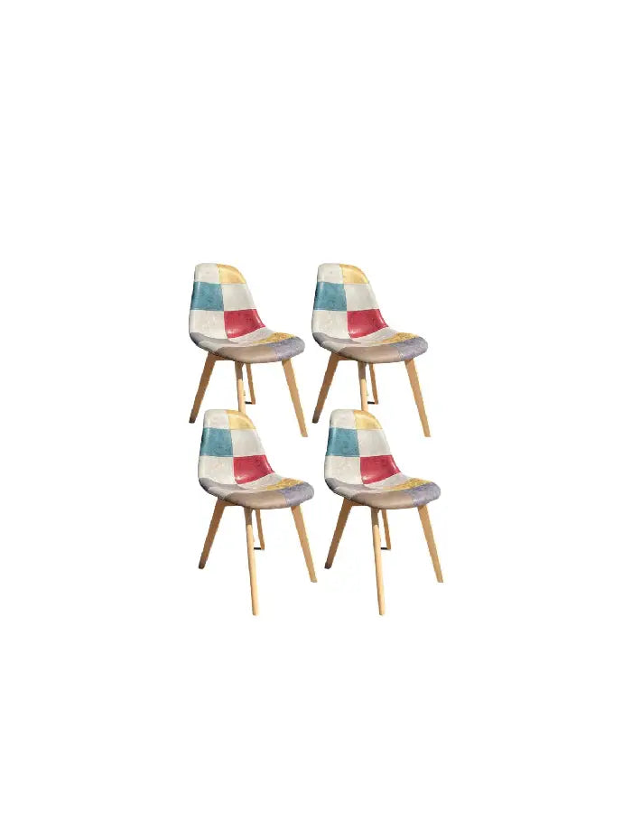 Pack 4 Sillas Patchwork Da Vinci Patas de Madera