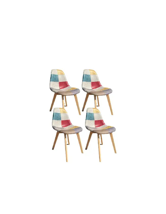 Pack 4 Sillas Patchwork Da Vinci Patas de Madera