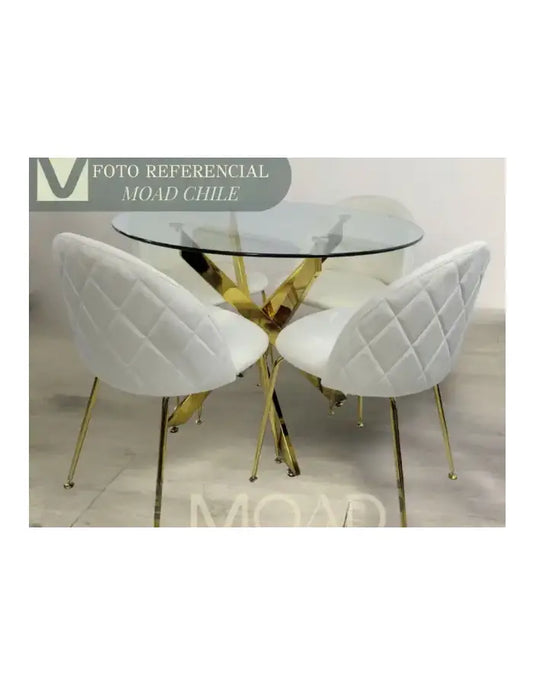 Comedor Premium gold Dubai 4P redondo