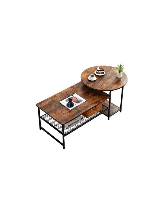 Set de Mesas de Centro Industrial en MDF - Diseño Dúo Modular