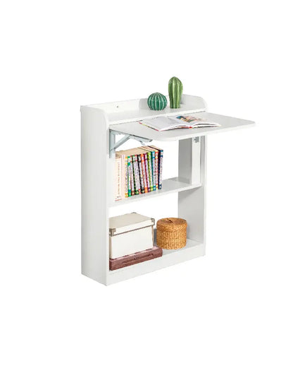 Escritorio Multifuncional Blanco - Compacto con Estanterías