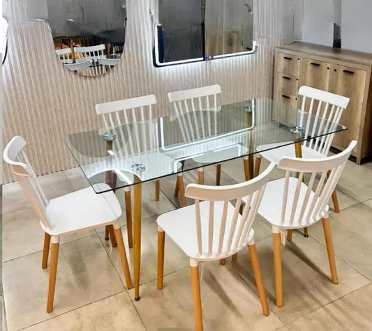 Comedor Rectangular Windsor Glass 6P