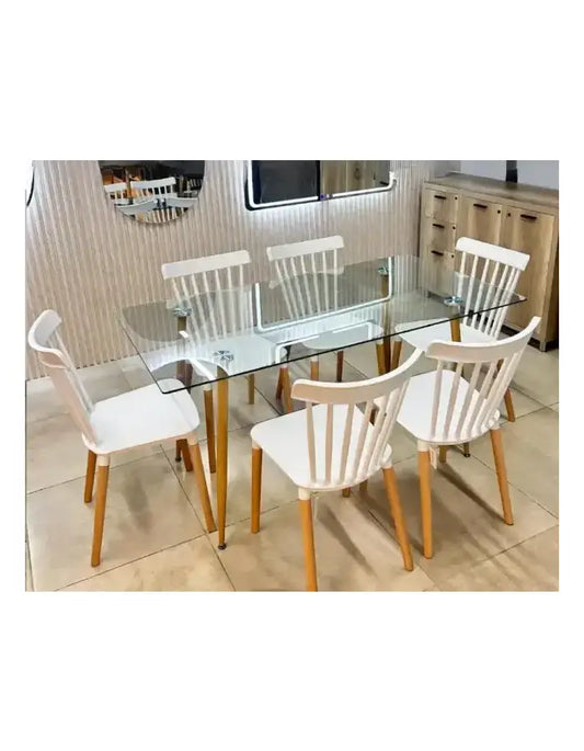 Comedor Rectangular Windsor Glass 6P
