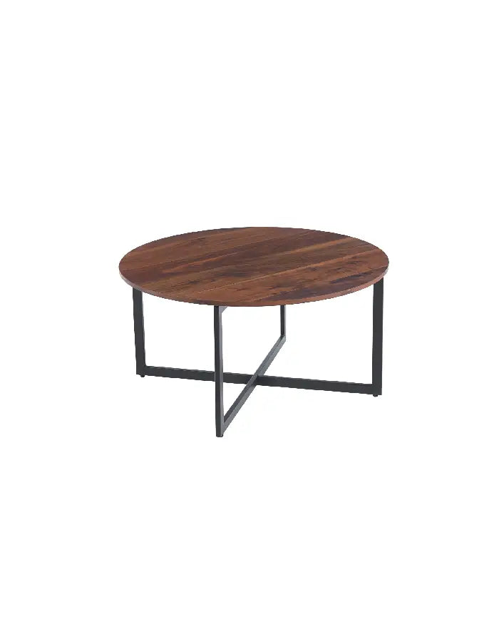 Mesa de Centro 80cm Redonda - Madera Oscura