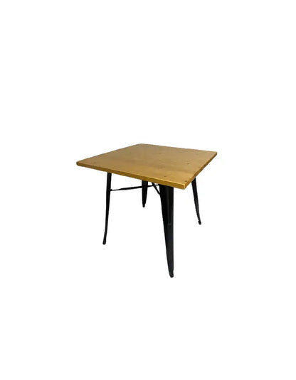 Mesa de comedor Tolix 80x80cm (madera clara)