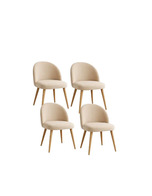 Pack 4 Sillas Gabrielle Terciopelo Diseño con Rombos (Patas Simil Madera)