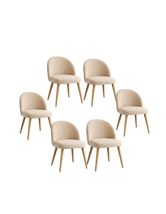 Pack 6 Sillas Gabrielle Terciopelo Diseño con Rombos (Patas Simil Madera)